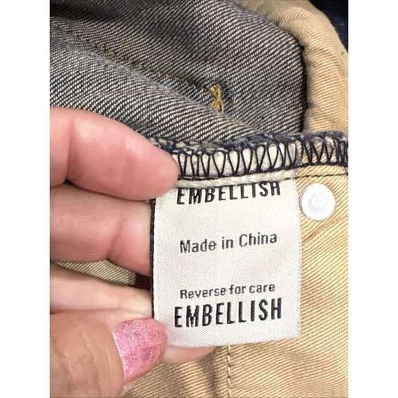 (R7) Embellish Jeans Mens Size 34/33 Biker Distressed Ribbed Paint Spattered - Picture 6 of 15